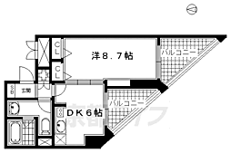 casa+α烏丸 1DKの間取図画像