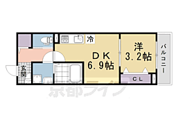 (仮称)ジーメゾン小栗栖クレフィエ 1DKの間取図画像