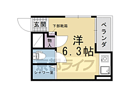 桃山サニーハイツ ワンルームの間取図画像