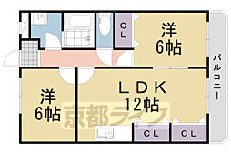 シャトー志水 2LDKの間取図画像