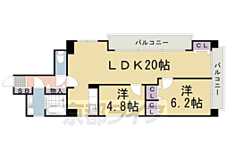 プロスペール 2LDKの間取図画像