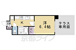 スワンズ京都五条大宮 1Kの間取図画像