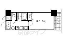 プレサンス京都四条河原町ネクステージ 1Kの間取図画像