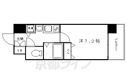 プレサンス京都四条烏丸クロス 1Kの間取図画像