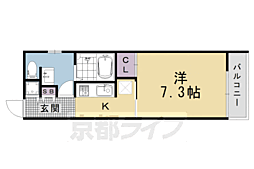 LaFiteKARASUMA 1Kの間取図画像
