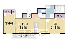 リバーサイドウィング 2LDKの間取図画像