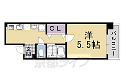 T'sCasa御幸町 1Kの間取図画像