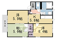 JR関西本線 平城山駅 3.4km 1階/-