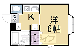 小華マンション 1Kの間取図画像