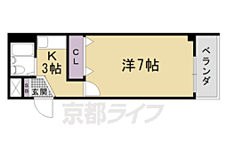 アーバン五条 1Kの間取図画像