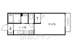 グランシード衣笠 1Kの間取図画像