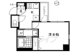 Mv.imp京都九条 1Kの間取図画像