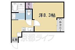 スプリングス壬生 1Kの間取図画像