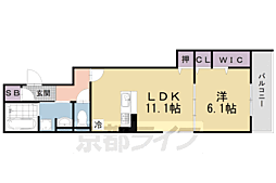 GRAAM深草 South 1LDKの間取図画像