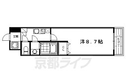 サンシティ烏丸高辻 1Kの間取図画像