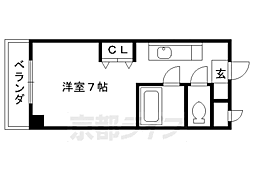 ノアーズアーク観月橋 1Kの間取図画像
