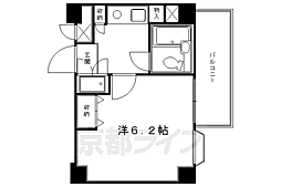 トーカン五条烏丸キャステール 1Kの間取図画像