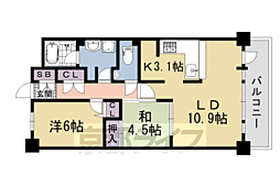 ベルヴィ高瀬川 2LDKの間取図画像