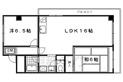 伏水ハイツ 2LDKの間取図画像