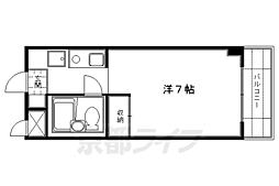 メルディアキューブ観月橋 1Kの間取図画像