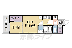 シエーナグランデ四条烏丸 1DKの間取図画像