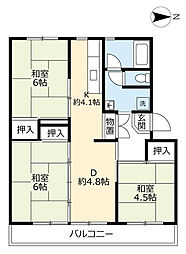 URアーバンフォレスト金山（桜田） 5階3DKの間取り