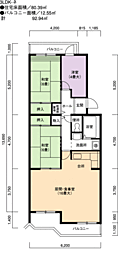 UR都市機構アーバンドエル白鳥公園 3LDKの間取図画像