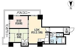 UR都市機構アーバニア千代田 2LDKの間取図画像