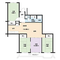 UR都市機構一社東 4LDKの間取図画像