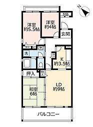 UR都市機構アーバンラフレ星ケ丘1号棟 3LDKの間取図画像