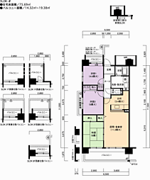 UR都市機構アーバンラフレ虹ケ丘西4号棟 3LDKの間取図画像