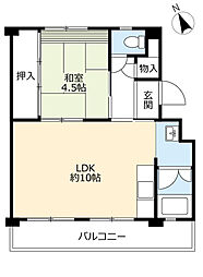 UR都市機構藤山台団地363棟 1LDKの間取図画像
