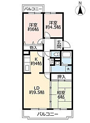 コンフォール城山3号棟 3LDKの間取図画像