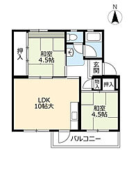 UR都市機構藤山台団地112棟 2DKの間取図画像