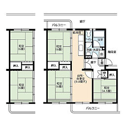 UR都市機構水草団地4号棟 3DKの間取図画像