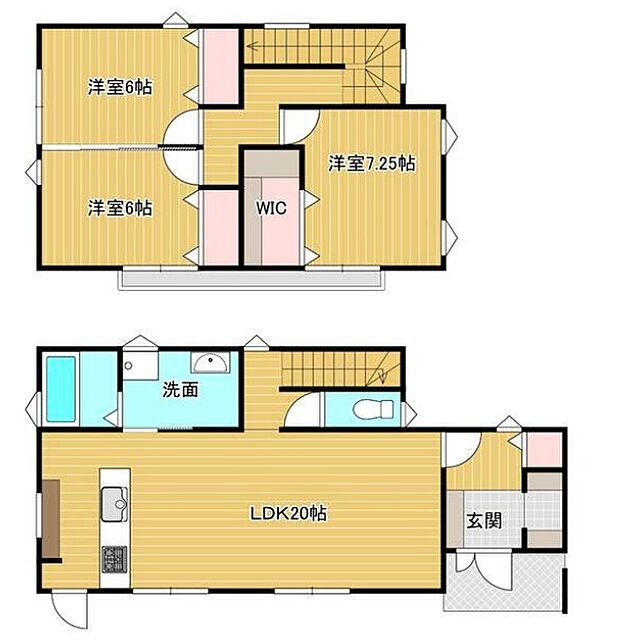 若松区西天神町　戸建(3LDK)の間取り