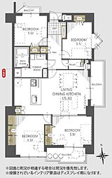 アールフォーレ到津オブジェ-1 4LDKの間取図画像