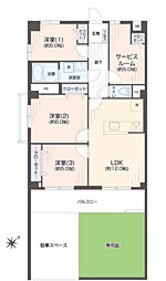 ネオハイツ高宮 3SLDKの間取図画像