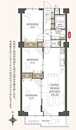 藤和城西コープ 3LDKの間取図画像