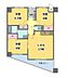 間取り：全居室6帖以上の広々3LDK！最上階5階南西向きのお部屋で陽当たり良好♪