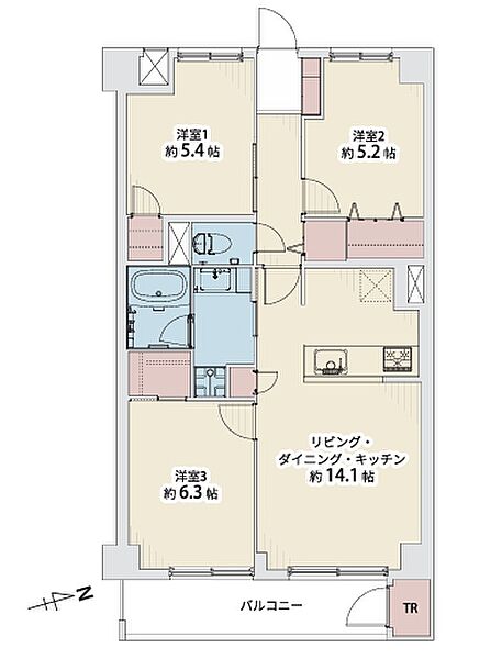 WICとトランクルーム付き3LDK！