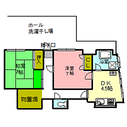 末広ビル 2DKの間取図画像
