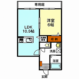 クレストコートA 1LDKの間取図画像