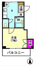 プリムローズ 3階1Kの間取り