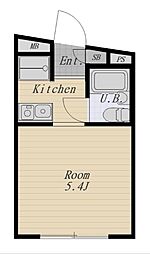 スペース矢口 1階1Kの間取り