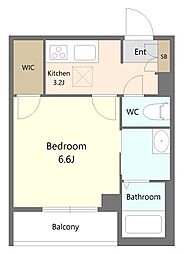 VIA SOLE 南六郷 2階1Kの間取り