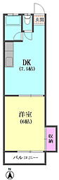 ハニービーフラッツ 1階1DKの間取り