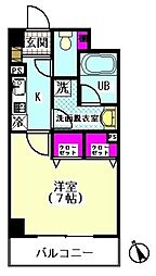 サンハイム蒲田 1Kの間取図画像
