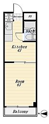 ぐらんぺーる千鳥 1Kの間取図画像