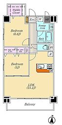 Venesocia 2LDKの間取図画像
